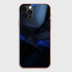 Чехол iPhone 12 Pro Max Черная и голубая текстура