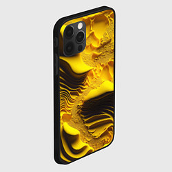 Чехол для iPhone 12 Pro Max Желтая объемная текстура, цвет: 3D-черный — фото 2