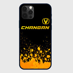 Чехол для iPhone 12 Pro Max Changan - gold gradient: символ сверху, цвет: 3D-черный