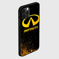 Чехол для iPhone 12 Pro Max Infiniti - gold gradient, цвет: 3D-черный — фото 2