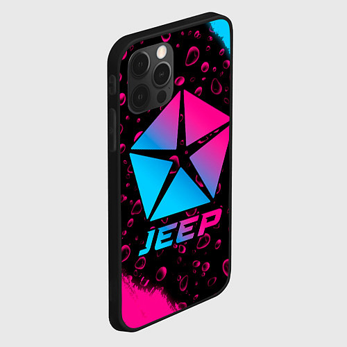 Чехол iPhone 12 Pro Max Jeep - neon gradient / 3D-Черный – фото 2