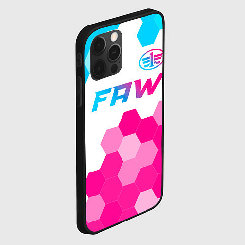 Чехол iPhone 12 Pro Max FAW neon gradient style: символ сверху / 3D-Черный – фото 2