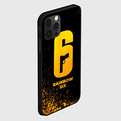 Чехол для iPhone 12 Pro Max Rainbow Six - gold gradient, цвет: 3D-черный — фото 2
