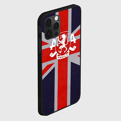 Чехол iPhone 12 Pro Max Asking Alexandria британский флаг / 3D-Черный – фото 2