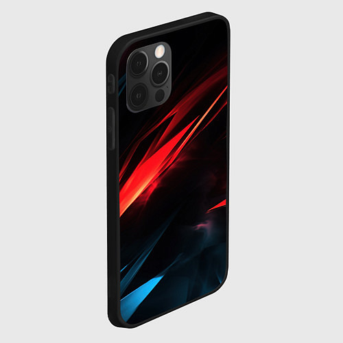 Чехол iPhone 12 Pro Max Red black abstract / 3D-Черный – фото 2