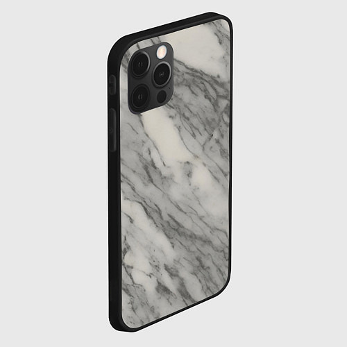 Чехол iPhone 12 Pro Max Текстура мрамора / 3D-Черный – фото 2