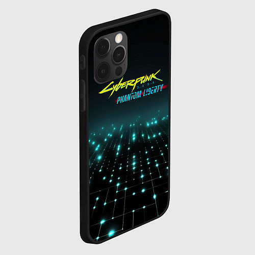Чехол iPhone 12 Pro Max Cyberpunk logo neon / 3D-Черный – фото 2