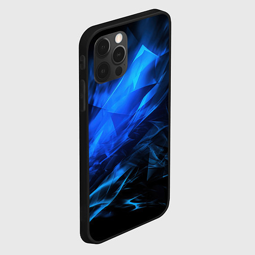 Чехол iPhone 12 Pro Max Blue black background / 3D-Черный – фото 2