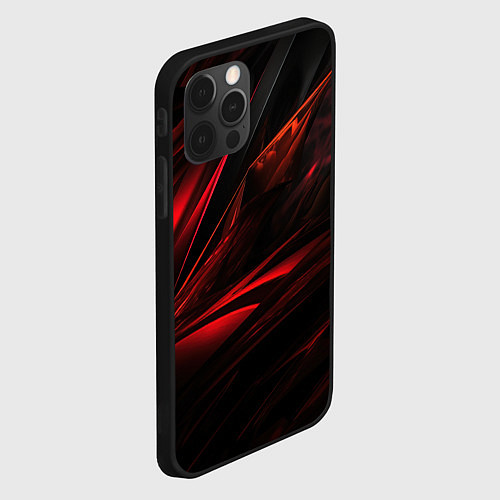 Чехол iPhone 12 Pro Max Black red background / 3D-Черный – фото 2