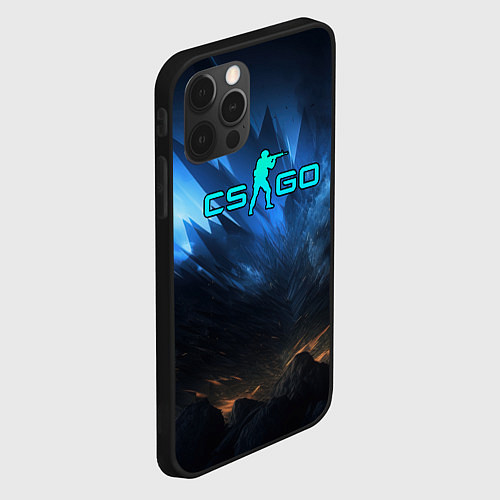 Чехол iPhone 12 Pro Max CSGO blue logo / 3D-Черный – фото 2