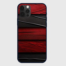 Чехол для iPhone 12 Pro Max Black red texture, цвет: 3D-черный