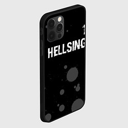 Чехол для iPhone 12 Pro Max Hellsing glitch на темном фоне: символ сверху, цвет: 3D-черный — фото 2