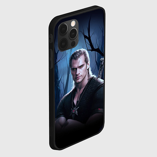 Чехол iPhone 12 Pro Max Ведьмак - Генри Кавилл / 3D-Черный – фото 2