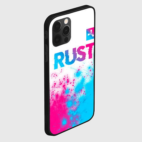 Чехол iPhone 12 Pro Max Rust neon gradient style: символ сверху / 3D-Черный – фото 2