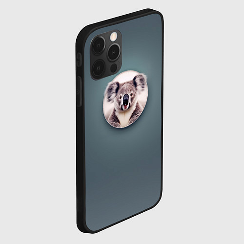 Чехол iPhone 12 Pro Max Забавная коала / 3D-Черный – фото 2