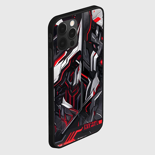 Чехол iPhone 12 Pro Max Киберпанк доспехи / 3D-Черный – фото 2