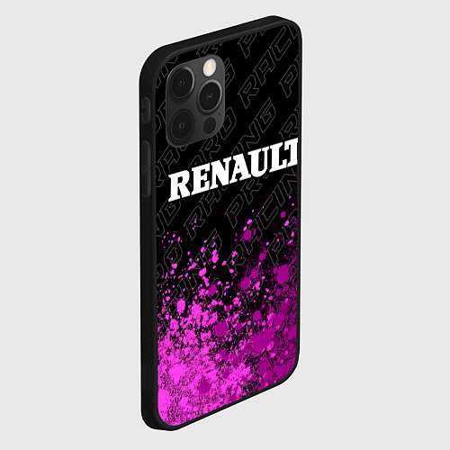 Чехол iPhone 12 Pro Max Renault pro racing: символ сверху / 3D-Черный – фото 2