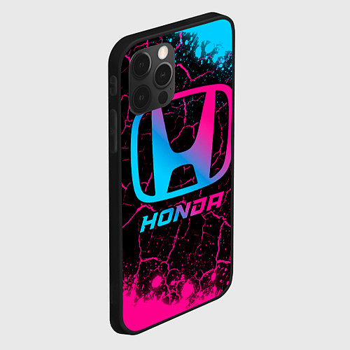 Чехол iPhone 12 Pro Max Honda - neon gradient / 3D-Черный – фото 2