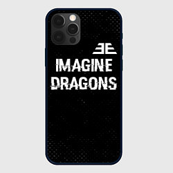 Чехол для iPhone 12 Pro Max Imagine Dragons glitch на темном фоне: символ свер, цвет: 3D-черный