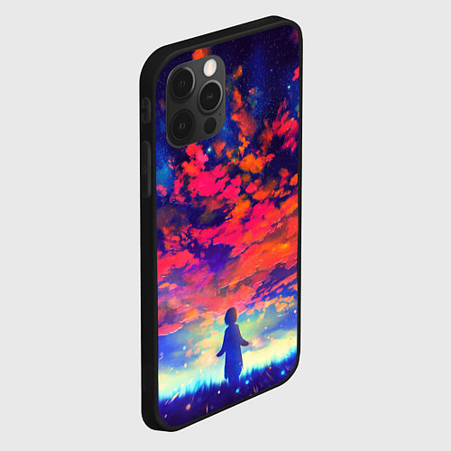 Чехол iPhone 12 Pro Max Anime girl sky / 3D-Черный – фото 2