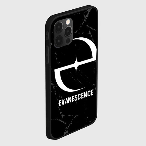 Чехол iPhone 12 Pro Max Evanescence glitch на темном фоне / 3D-Черный – фото 2