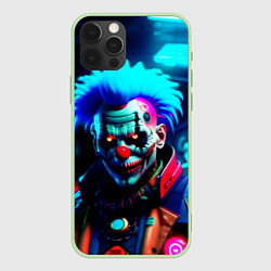 Чехол для iPhone 12 Pro Max Злой клоун киберпанк, цвет: 3D-салатовый