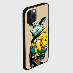 Чехол для iPhone 12 Pro Max Dude rhino - urban style, цвет: 3D-черный — фото 2