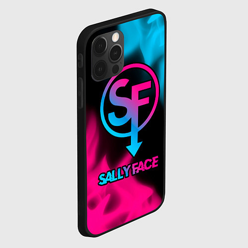 Чехол iPhone 12 Pro Max Sally Face - neon gradient / 3D-Черный – фото 2