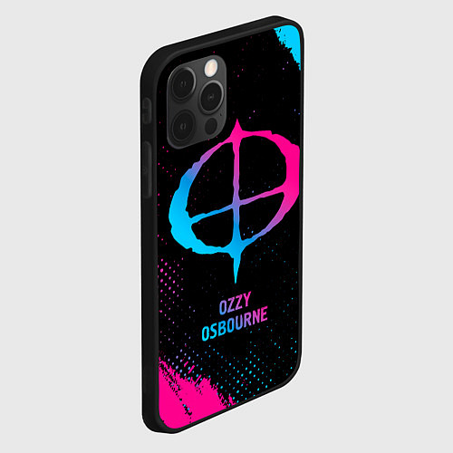Чехол iPhone 12 Pro Max Ozzy Osbourne - neon gradient / 3D-Черный – фото 2
