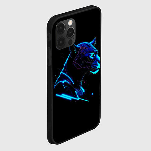 Чехол iPhone 12 Pro Max Пантера киберпан / 3D-Черный – фото 2