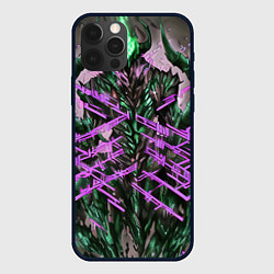 Чехол iPhone 12 Pro Max Фиолетовый элементаль киберпанк