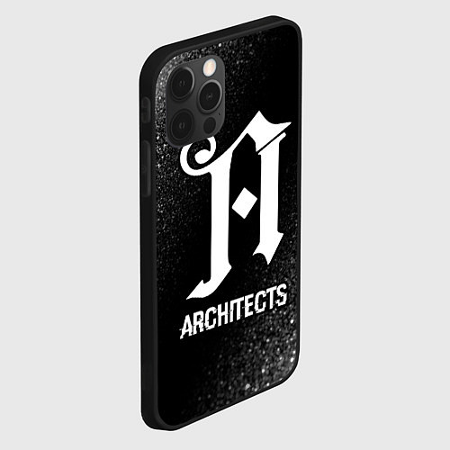 Чехол iPhone 12 Pro Max Architects glitch на темном фоне / 3D-Черный – фото 2
