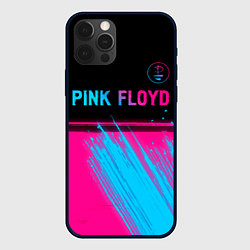 Чехол для iPhone 12 Pro Max Pink Floyd - neon gradient: символ сверху, цвет: 3D-черный