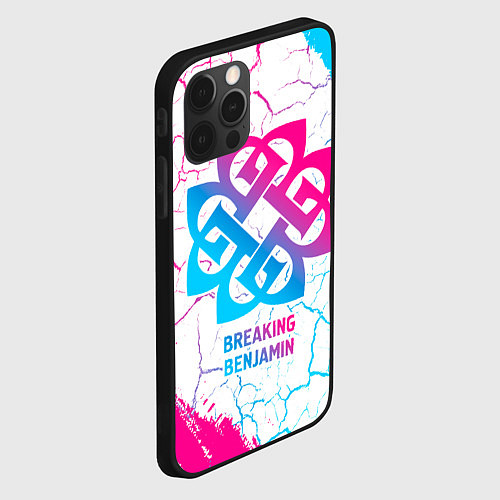 Чехол iPhone 12 Pro Max Breaking Benjamin neon gradient style / 3D-Черный – фото 2