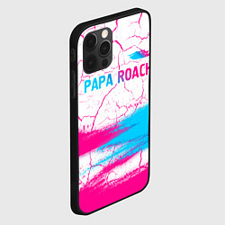 Чехол для iPhone 12 Pro Max Papa Roach neon gradient style: символ сверху, цвет: 3D-черный — фото 2