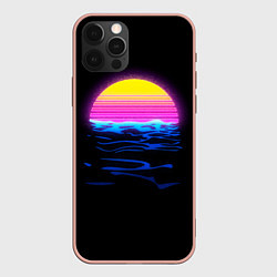 Чехол для iPhone 12 Pro Max Неоновый закат - гранж, цвет: 3D-светло-розовый