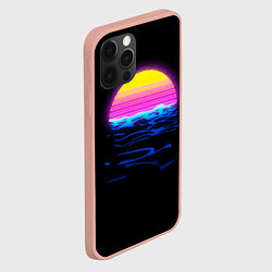 Чехол для iPhone 12 Pro Max Неоновый закат - гранж, цвет: 3D-светло-розовый — фото 2