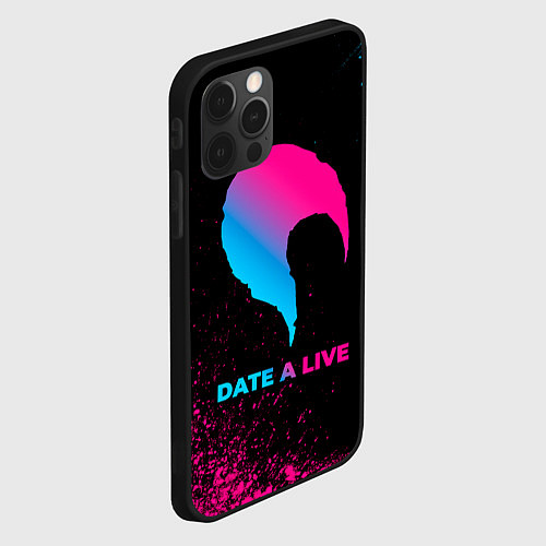 Чехол iPhone 12 Pro Max Date A Live - neon gradient / 3D-Черный – фото 2