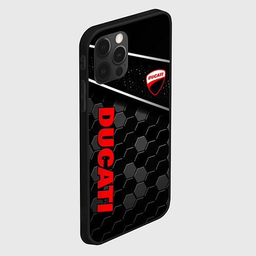 Чехол iPhone 12 Pro Max Ducati - технологическая броня / 3D-Черный – фото 2