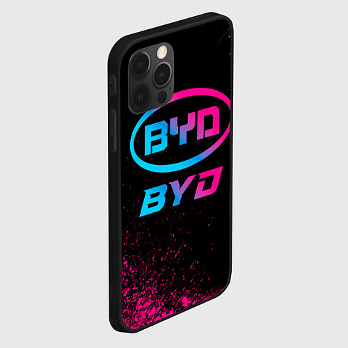 Чехол iPhone 12 Pro Max BYD - neon gradient / 3D-Черный – фото 2