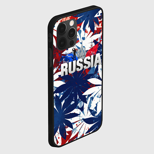 Чехол iPhone 12 Pro Max Russia лепестки / 3D-Черный – фото 2