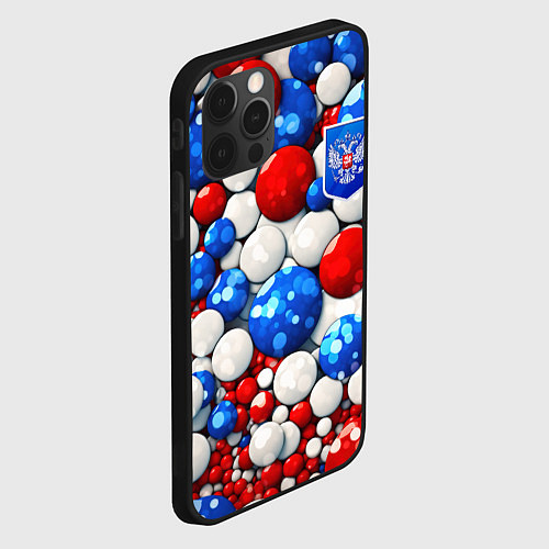 Чехол iPhone 12 Pro Max Шарики триколор / 3D-Черный – фото 2