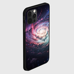 Чехол для iPhone 12 Pro Max Спиральная галактика в космосе, цвет: 3D-черный — фото 2