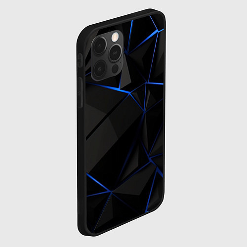 Чехол iPhone 12 Pro Max Black blue style / 3D-Черный – фото 2