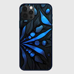 Чехол iPhone 12 Pro Max Black blue elements
