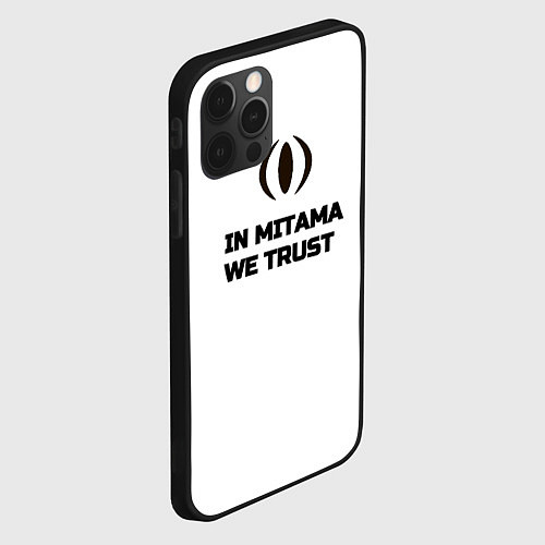 Чехол iPhone 12 Pro Max In Mitama we trust black and white / 3D-Черный – фото 2