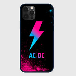 Чехол для iPhone 12 Pro Max AC DC - neon gradient, цвет: 3D-черный