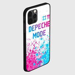 Чехол для iPhone 12 Pro Max Depeche Mode neon gradient style: символ сверху, цвет: 3D-черный — фото 2