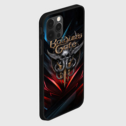 Чехол для iPhone 12 Pro Max Baldurs Gate 3 dark logo, цвет: 3D-черный — фото 2