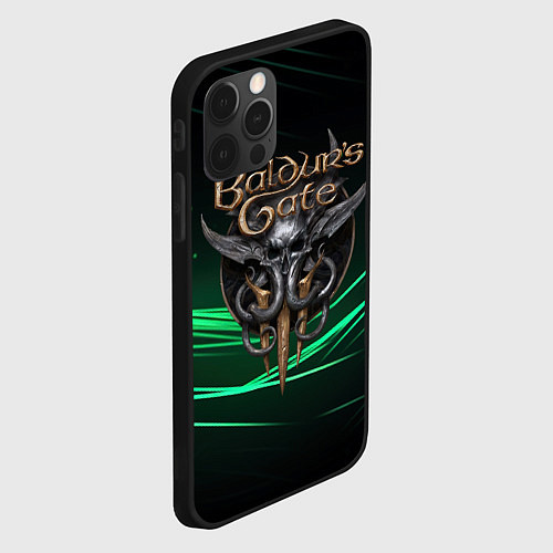 Чехол iPhone 12 Pro Max Baldurs Gate 3 dark green / 3D-Черный – фото 2